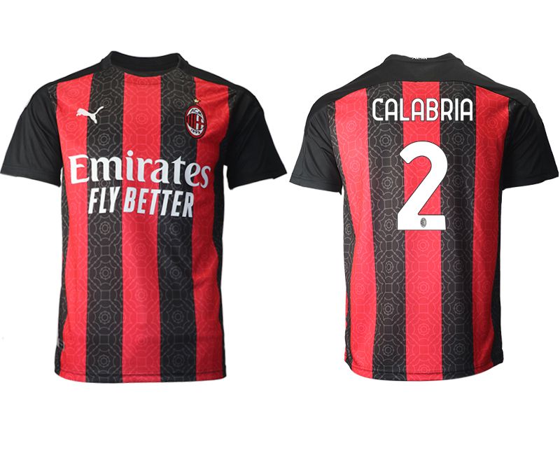 Men 2020-2021 club AC milan home aaa version #2 red Soccer Jerseys